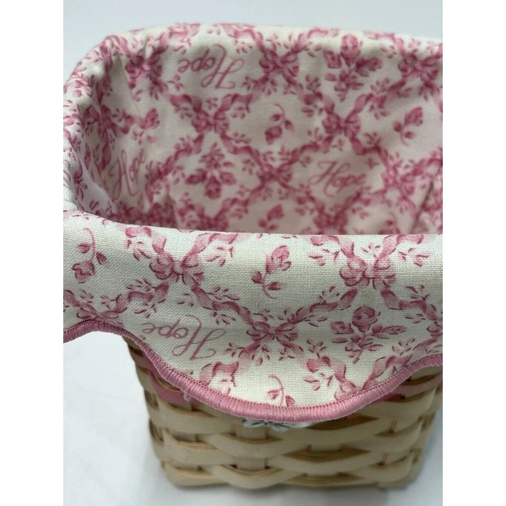 Longaberger 2004 Horizon of Hope American Cancer Society Whitewashed Basket 6